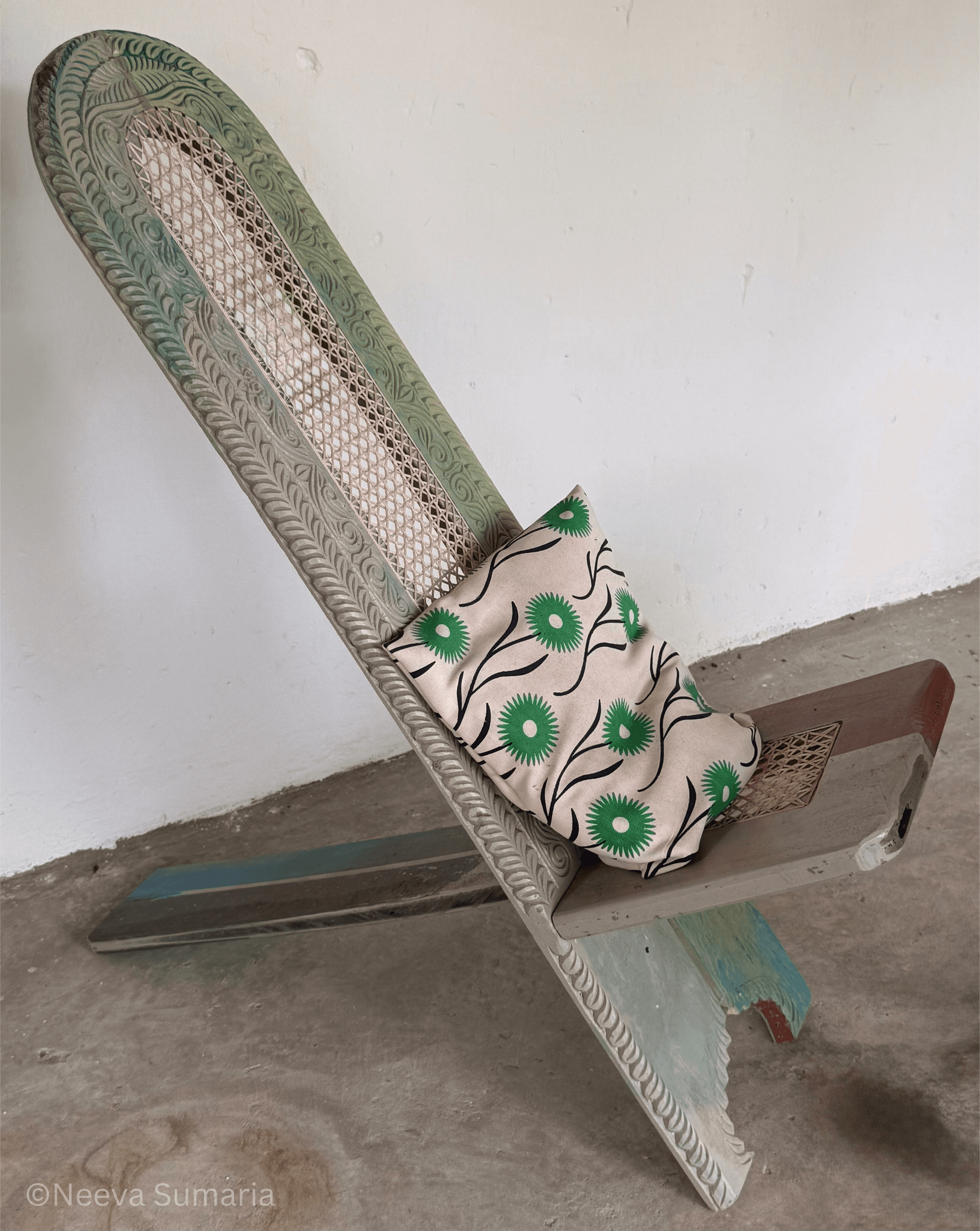Produced from recycled plastics, lies a traditional Lamu chair