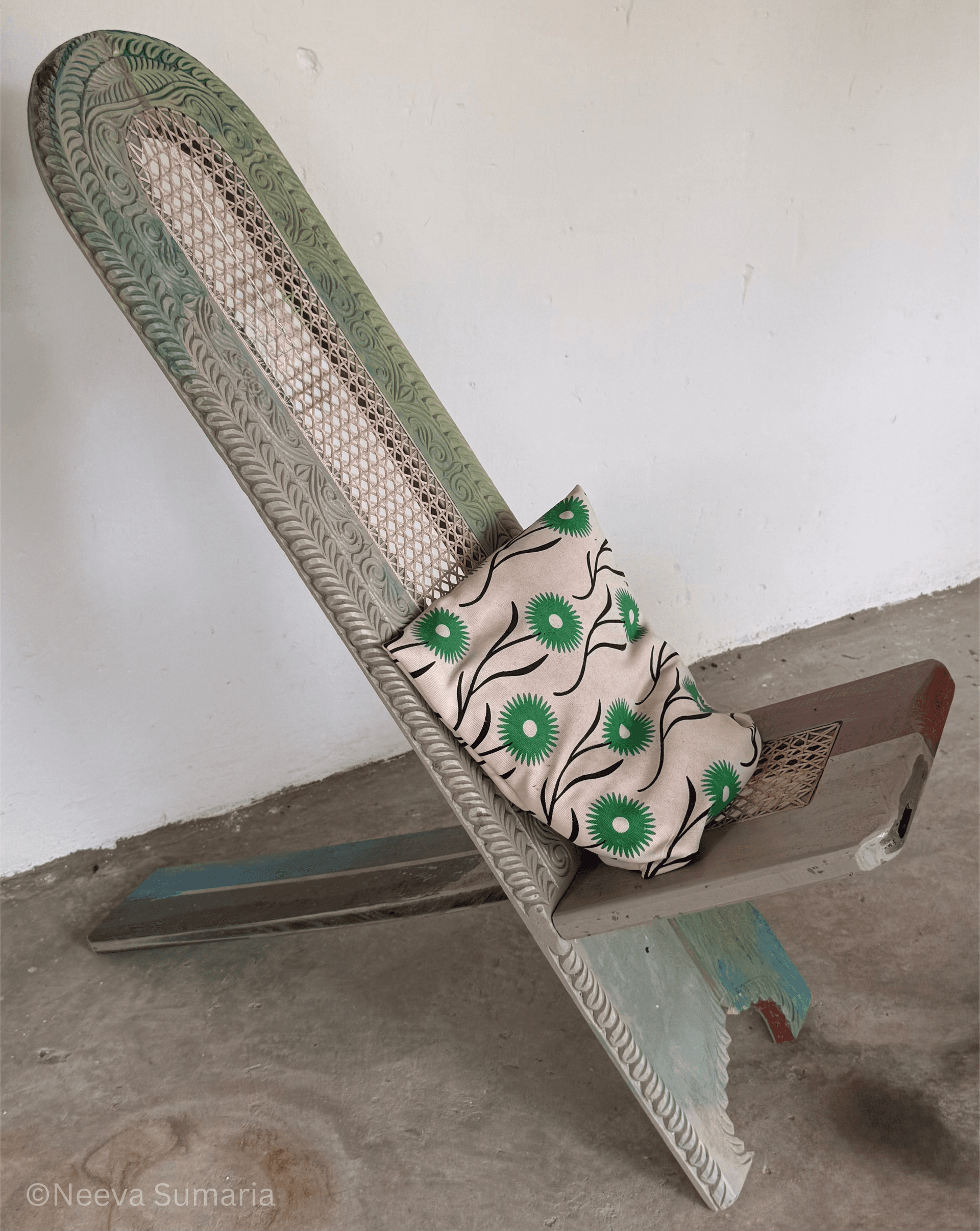 Produced from recycled plastics, lies a traditional Lamu chair